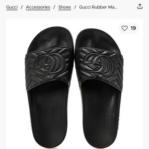 Gucci Black Rubber Slide Sandals